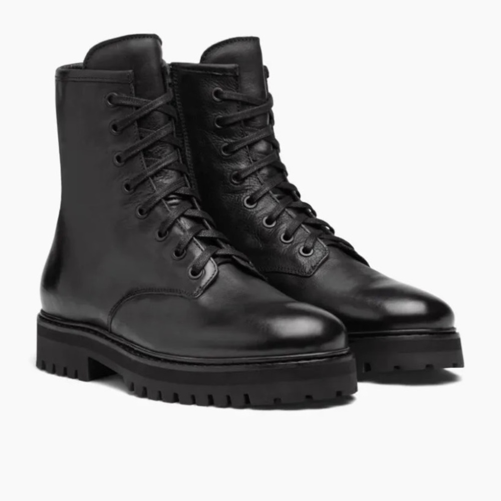 Thursday Boot Womens Black Combat Handcrafted Leather